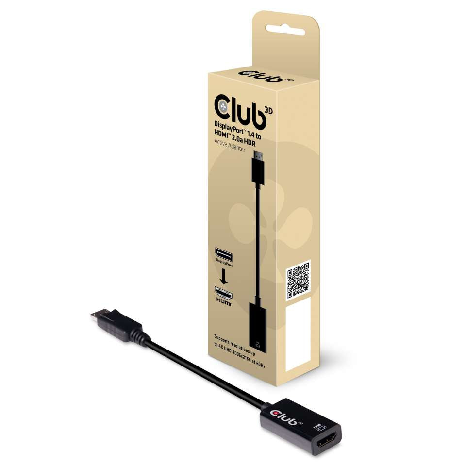 Club3D Adapter DisplayPort > HDMI 2.0b HDR 4K60Hz aktiv retail