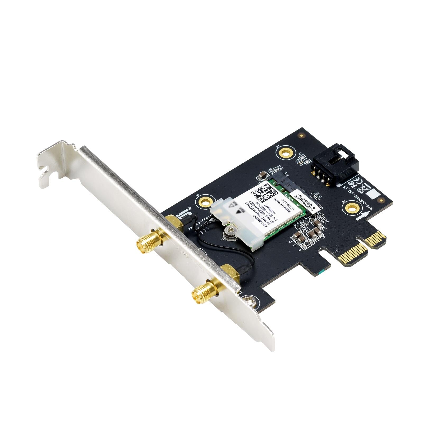 ASUS PCE-AXE5400 WiFi 6E PCI-E Adapter (zwei externe Antennen, 6Hz Band, 160MHz, Bluetooth 5.2, WPA3, OFDMA, MU-MIMO)