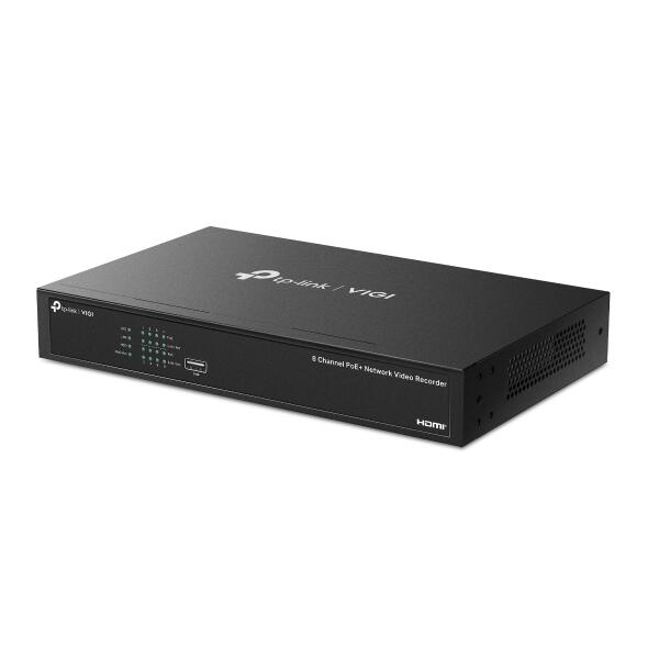 TP-Link VIGI NVR1008H-8MP 8 Kanal Netzwerk Video Recorder, 1x bis zu 10TB SATA HDD intern montierbar, Rack-fähig