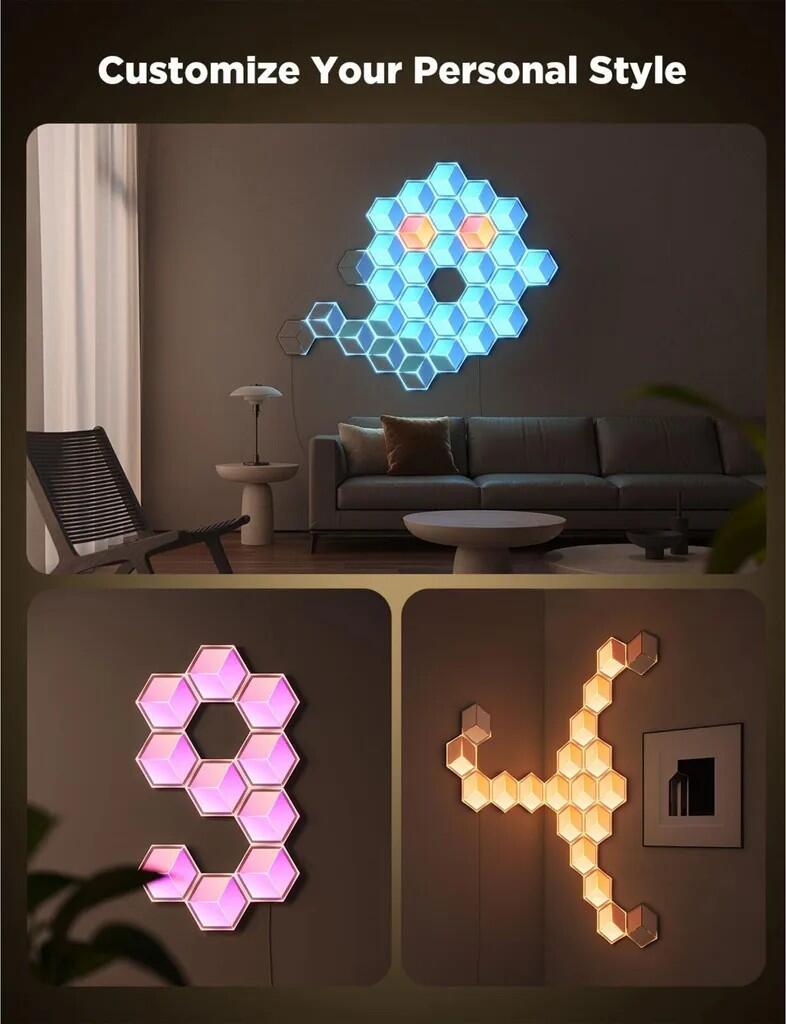Govee - RGBIC Glide Hexa Light Panels Ultra - 7 Stück