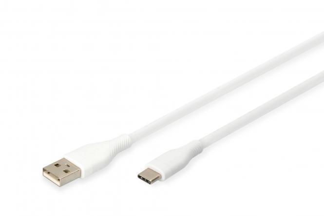 DIGITUS USB-C Silikon Anschlusskabel, 0,5m, weiß