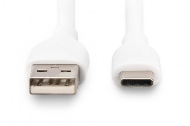 DIGITUS USB-C Silikon Anschlusskabel, 0,5m, weiß