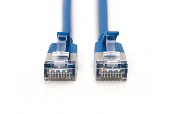 DIGITUS CAT 6A F-FTP Slim Patchkabel, 3m, Blau