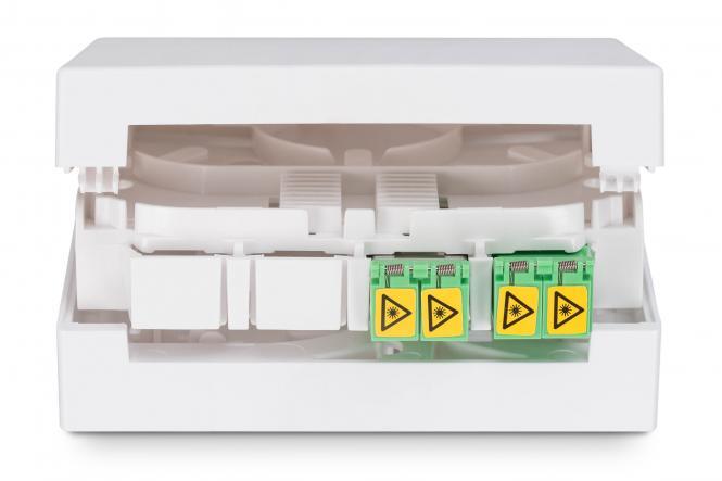 DIGITUS FTTH Gehäuse, 2 x LC/APC DX Kupplung mit Shutter