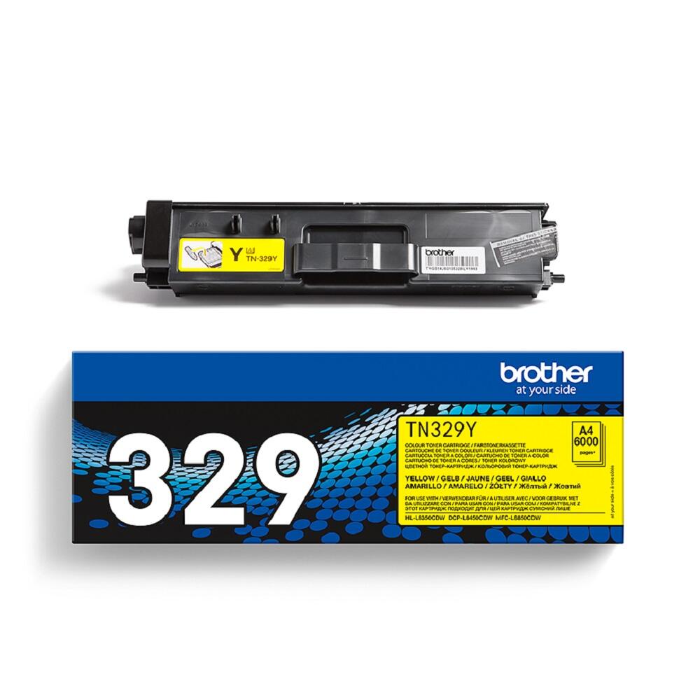 Brother Original TN329M Toner Doppelpack gelb 2x 6.000 Seiten (TN-329YTWIN)