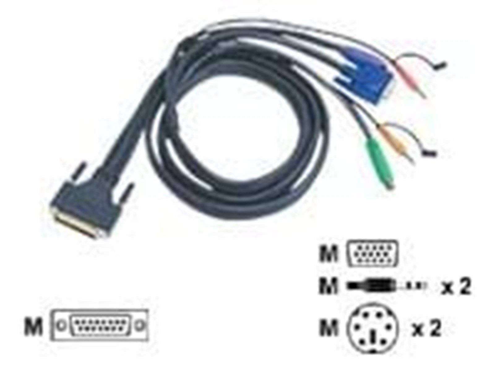 ATEN KVM-kabel DB25 männlich für 2xPS/2 männlich