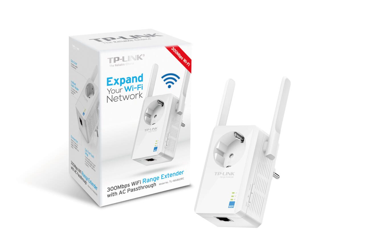 TP-LINK TL-WA860RE 300MBit/s WLAN Repeater mit Frontsteckdose