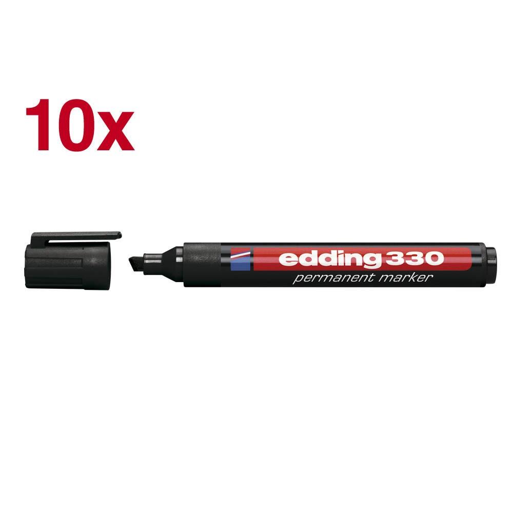 edding 330 Permanentmarker schwarz 1,0 - 5,0 mm - 10 Stück