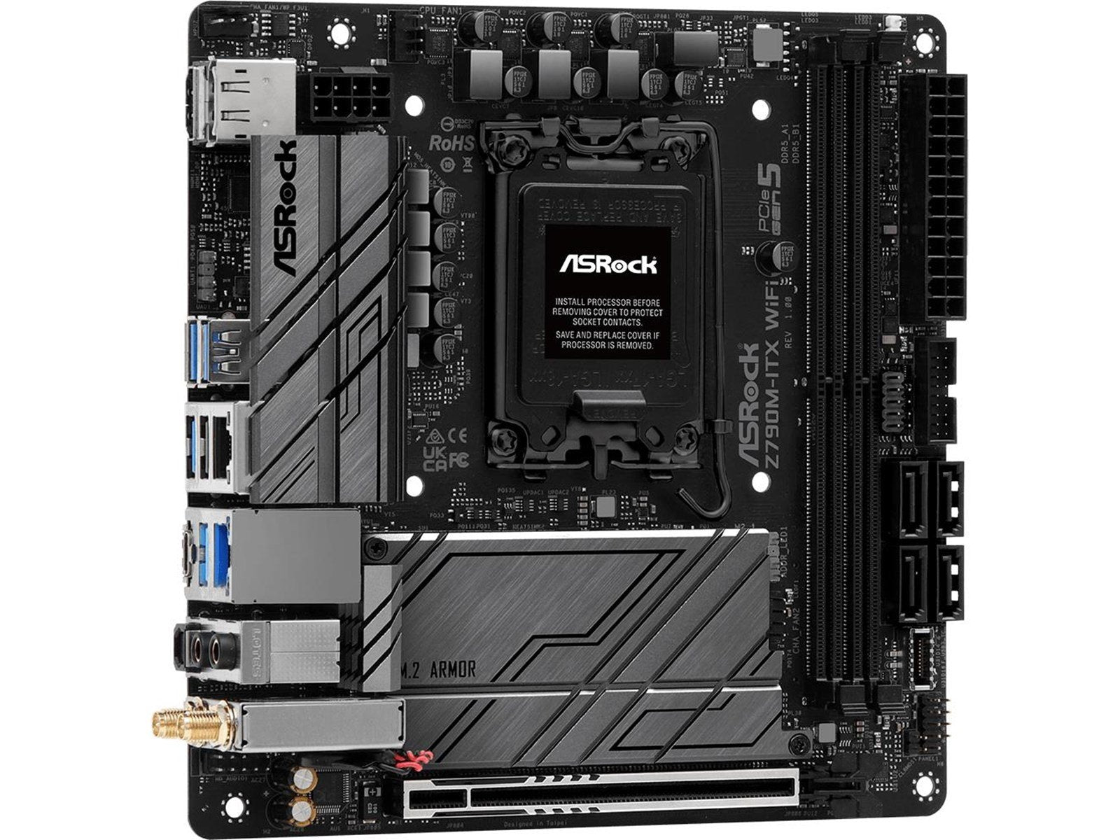ASRock Z790M-ITX WIFI Mainboard - Intel Z790 - Intel LGA1700 socket - DDR5 RAM - Mini-ITX
