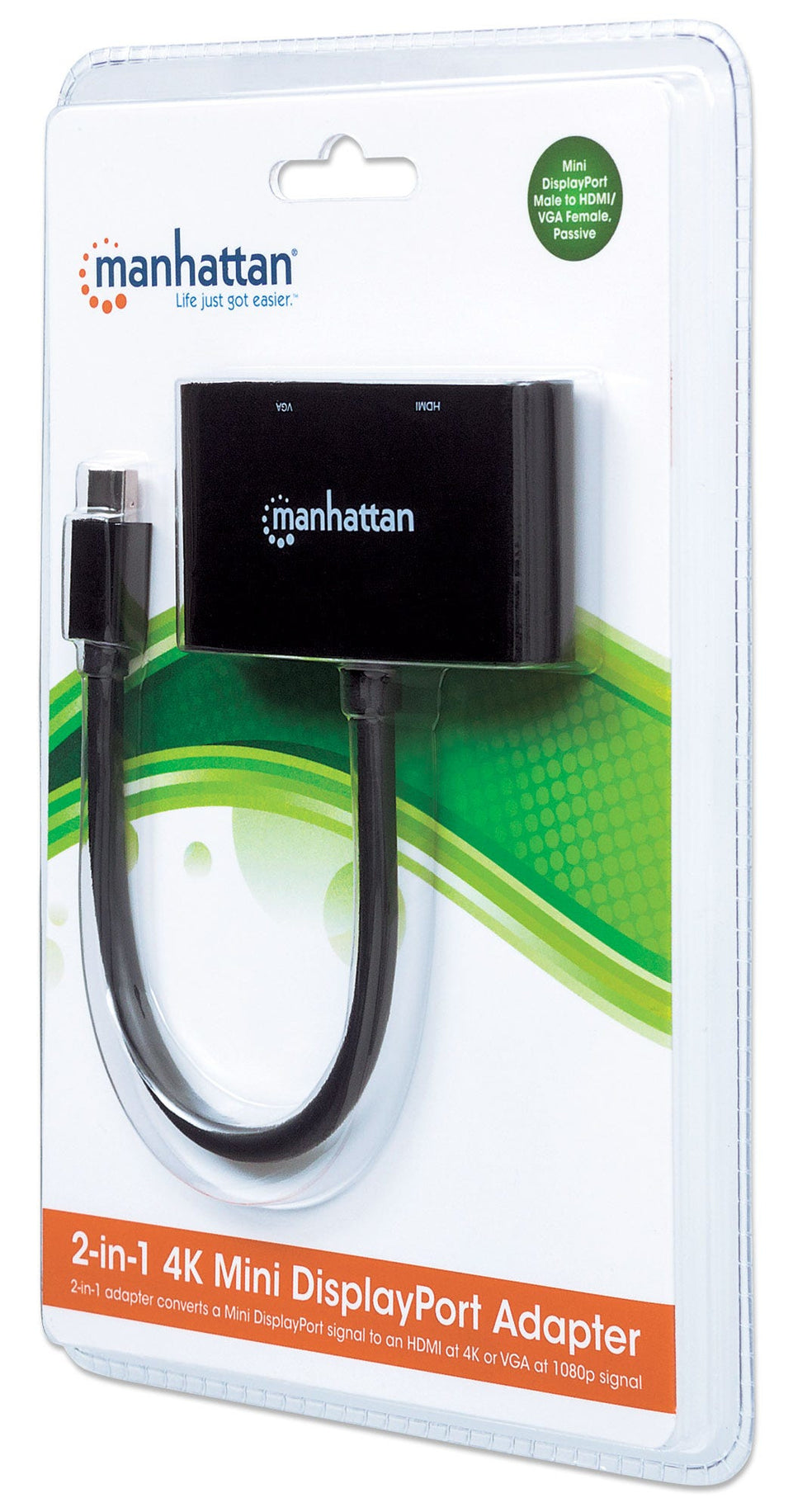 MANHATTAN 2-in-1 Mini-DisplayPort-Adapter HDMI/VGA-Buchse 4K