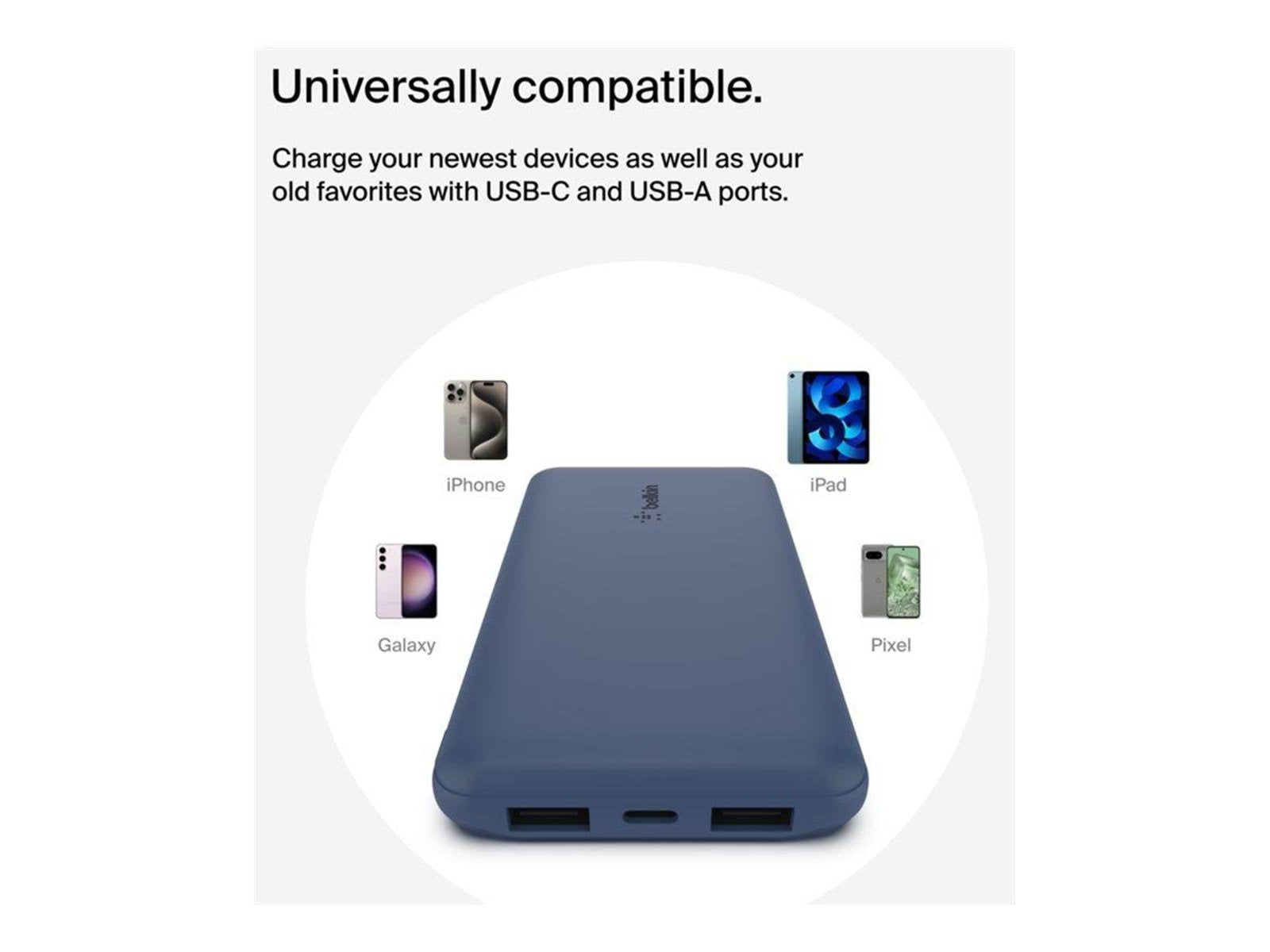 Belkin BOOST CHARGE power bank - 2 x USB 24 pin USB-C - 18 Watt Powerbank (Akku) - 10000 mAh