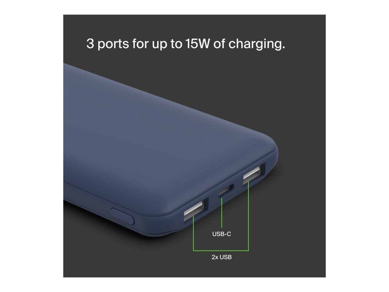 Belkin BOOST CHARGE power bank - 2 x USB 24 pin USB-C - 18 Watt Powerbank (Akku) - 10000 mAh