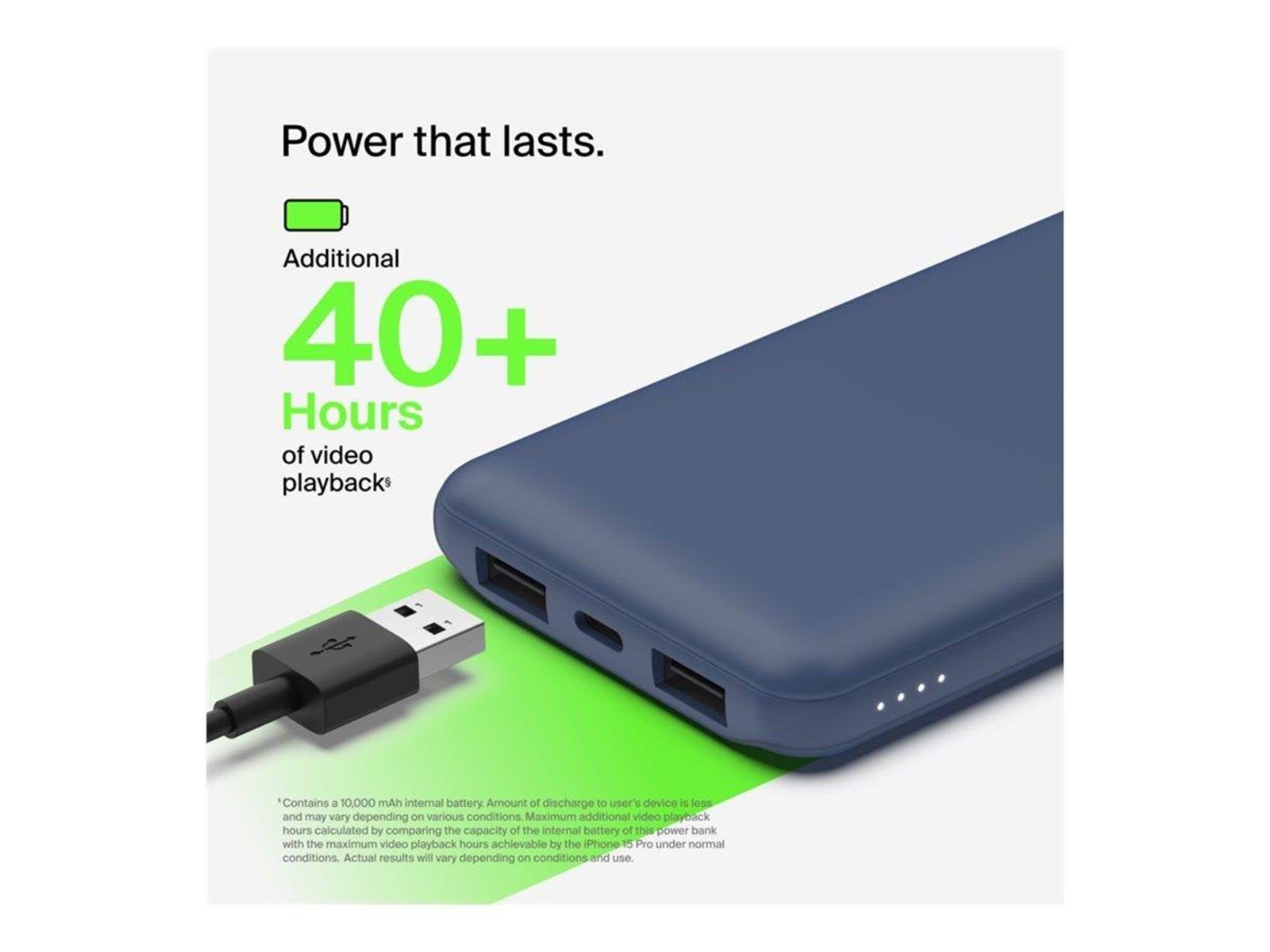 Belkin BOOST CHARGE power bank - 2 x USB 24 pin USB-C - 18 Watt Powerbank (Akku) - 10000 mAh