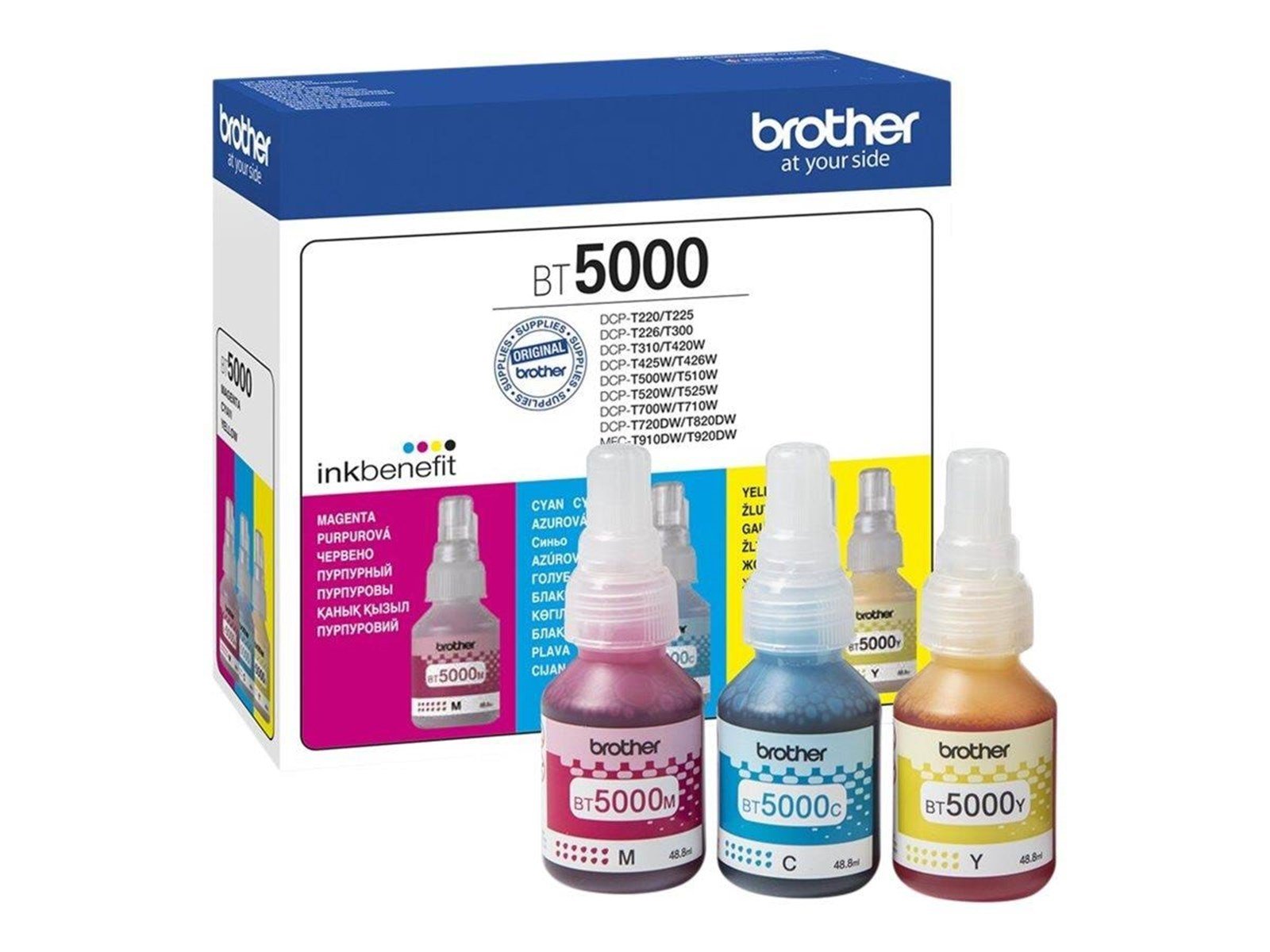 Brother BT5000CL Value Pack - 3-pack - yellow cyan magenta - original - ink refill - Nachfülltinte Cyan