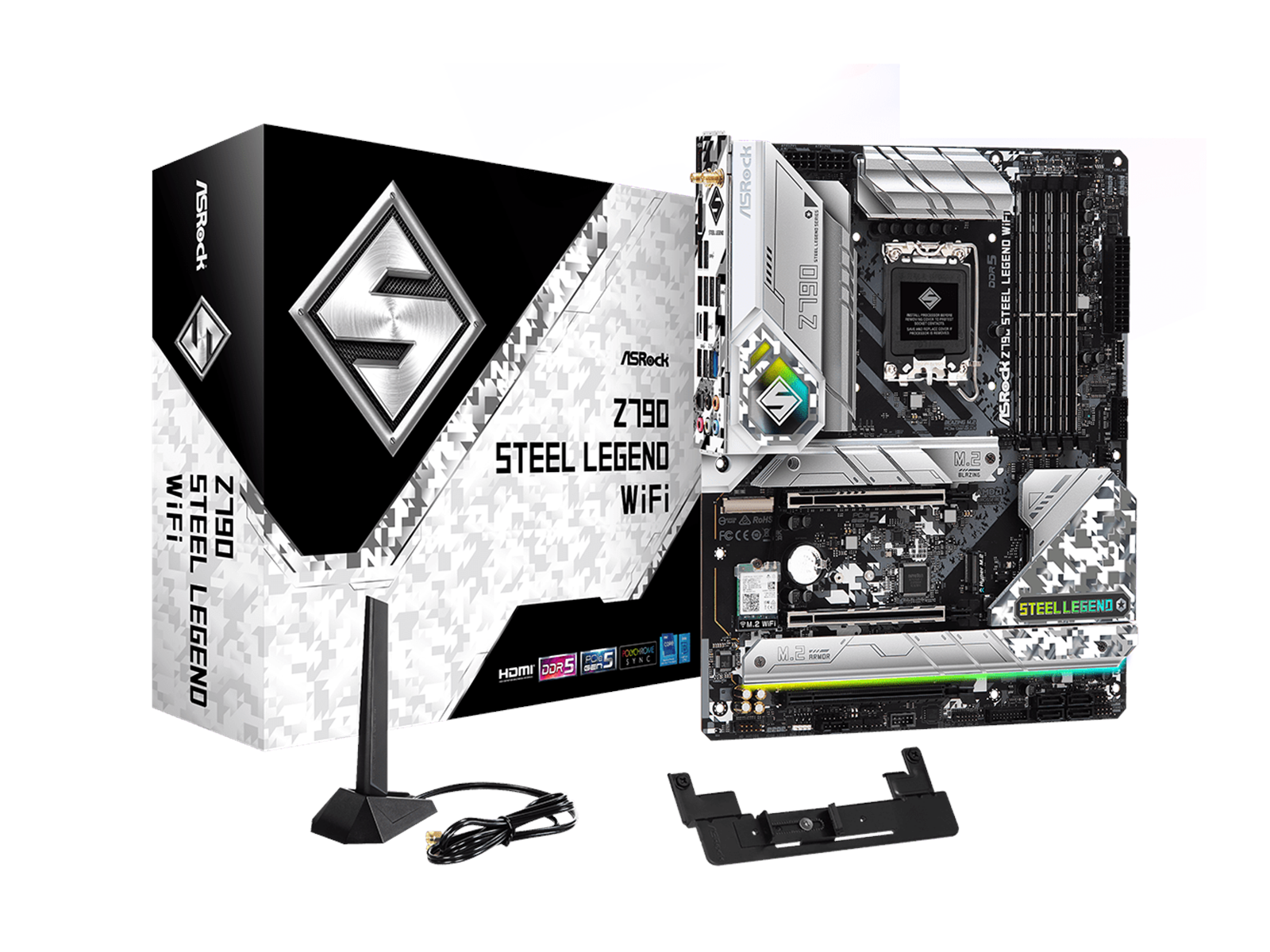 ASRock Z790 Steel Legend WiFi Mainboard - Intel Z790 - Intel LGA1700 socket - DDR5 RAM - ATX