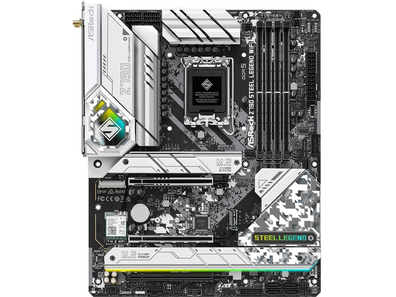 ASRock Z790 Steel Legend WiFi Mainboard - Intel Z790 - Intel LGA1700 socket - DDR5 RAM - ATX