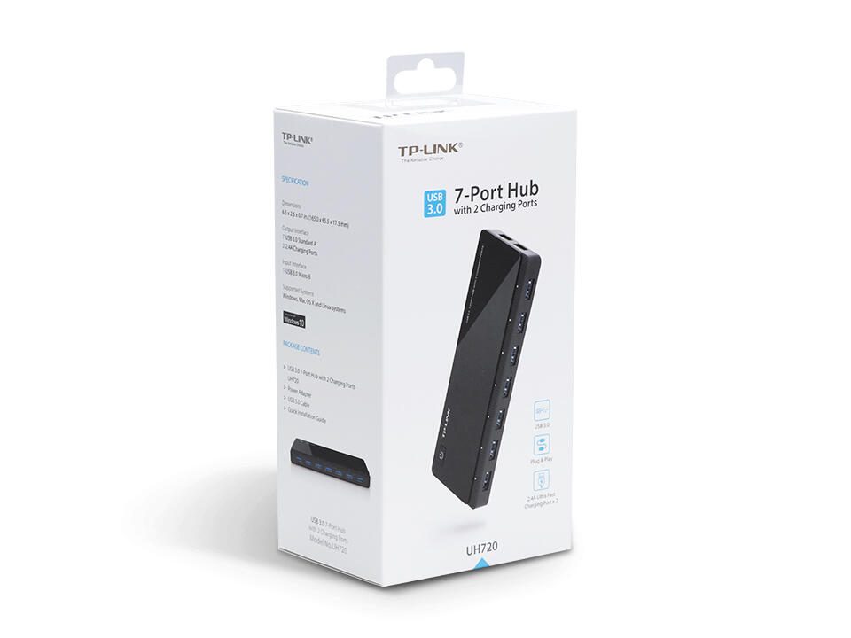 TP-LINK UH720 7-Port USB 3.0 Hub mit 2 Ladeports