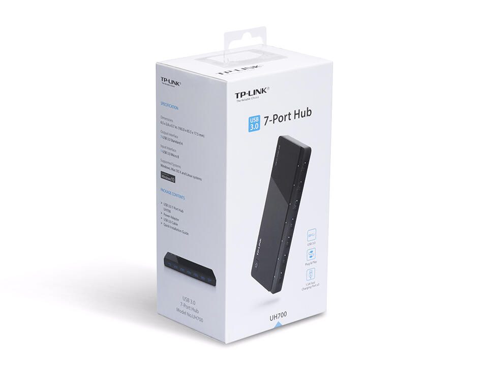 TP-LINK UH700 7-Port USB 3.0 Hub, schwarz