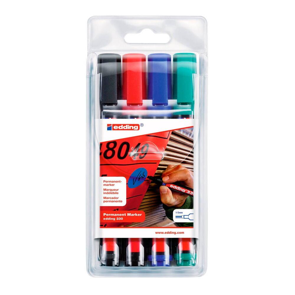 edding 330 Permanentmarker farbsortiert 1,0 - 5,0 mm - 4 Stück