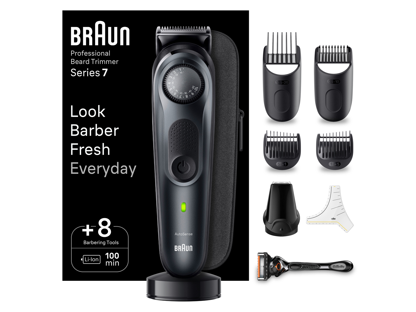 Braun Barttrimmer Styler BT7441 Black / Slate Grey