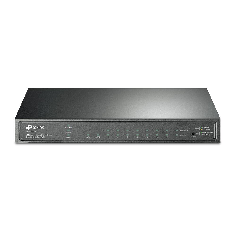 TP-Link JetStream TL-SG2210P 10-Port-Gigabit-Smart-Switch mit 8 PoE+-Ports und 2 SFP Slots