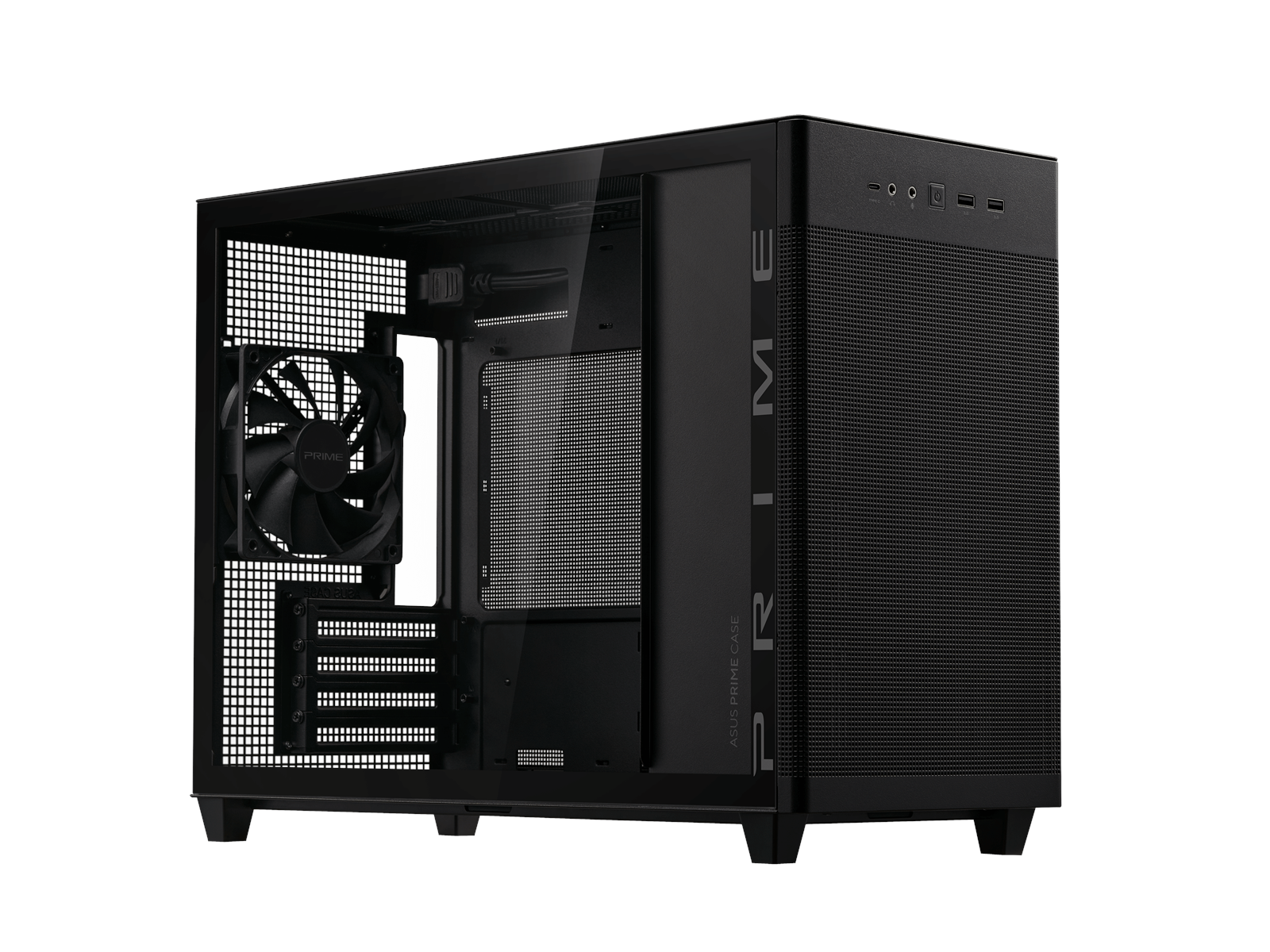 ASUS Prime AP201 Tempered Glass - Black - Gehäuse - Minitower - Schwarz