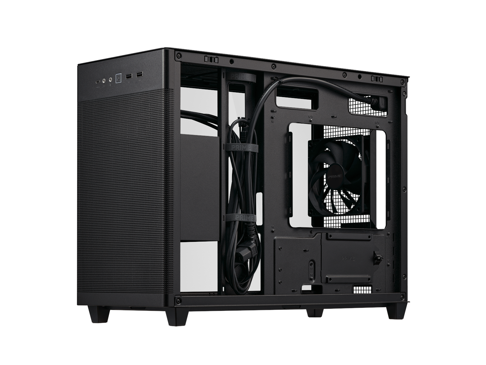 ASUS Prime AP201 Tempered Glass - Black - Gehäuse - Minitower - Schwarz