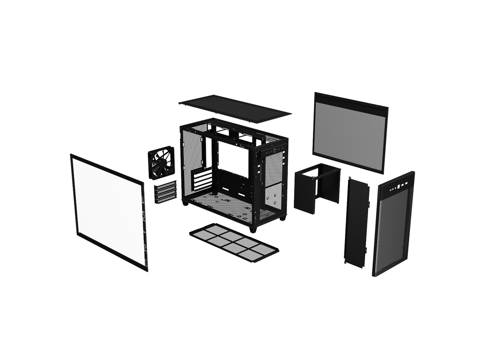 ASUS Prime AP201 Tempered Glass - Black - Gehäuse - Minitower - Schwarz