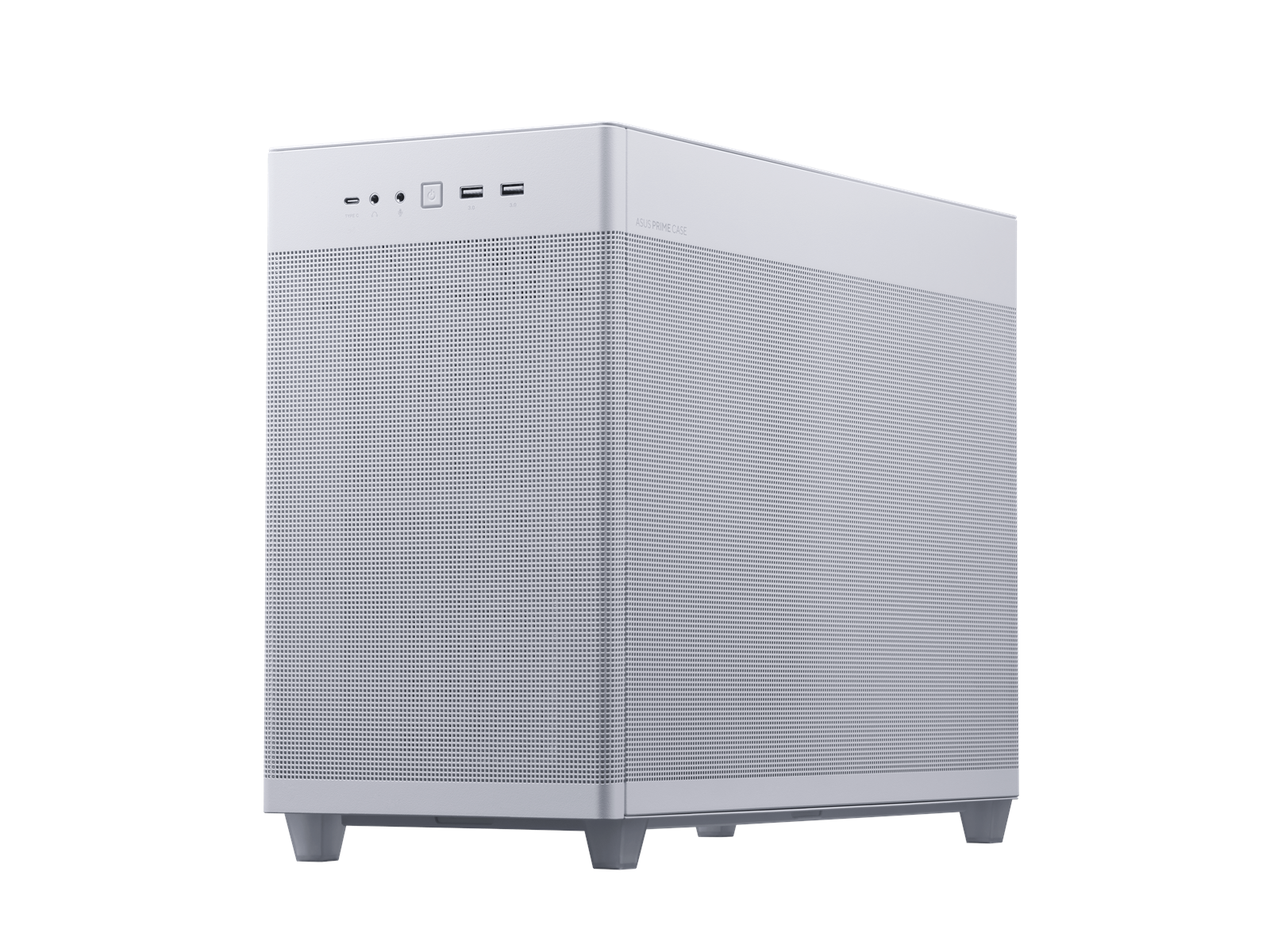 ASUS Prime AP201 Tempered Glass - White - Gehäuse - Minitower - Weiß