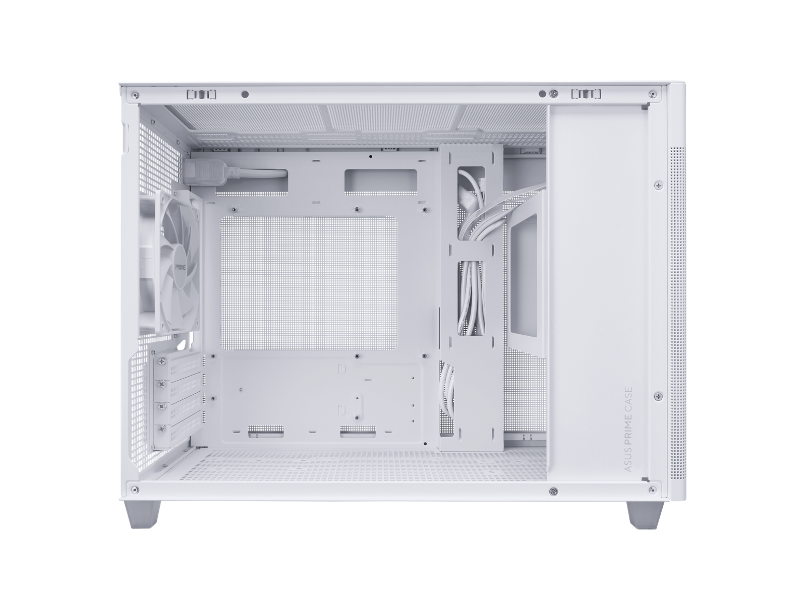 ASUS Prime AP201 Tempered Glass - White - Gehäuse - Minitower - Weiß