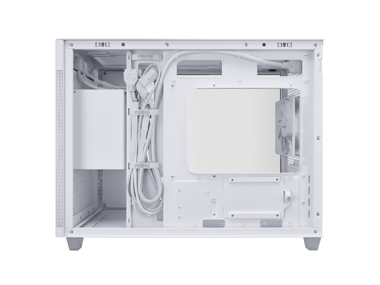 ASUS Prime AP201 Tempered Glass - White - Gehäuse - Minitower - Weiß