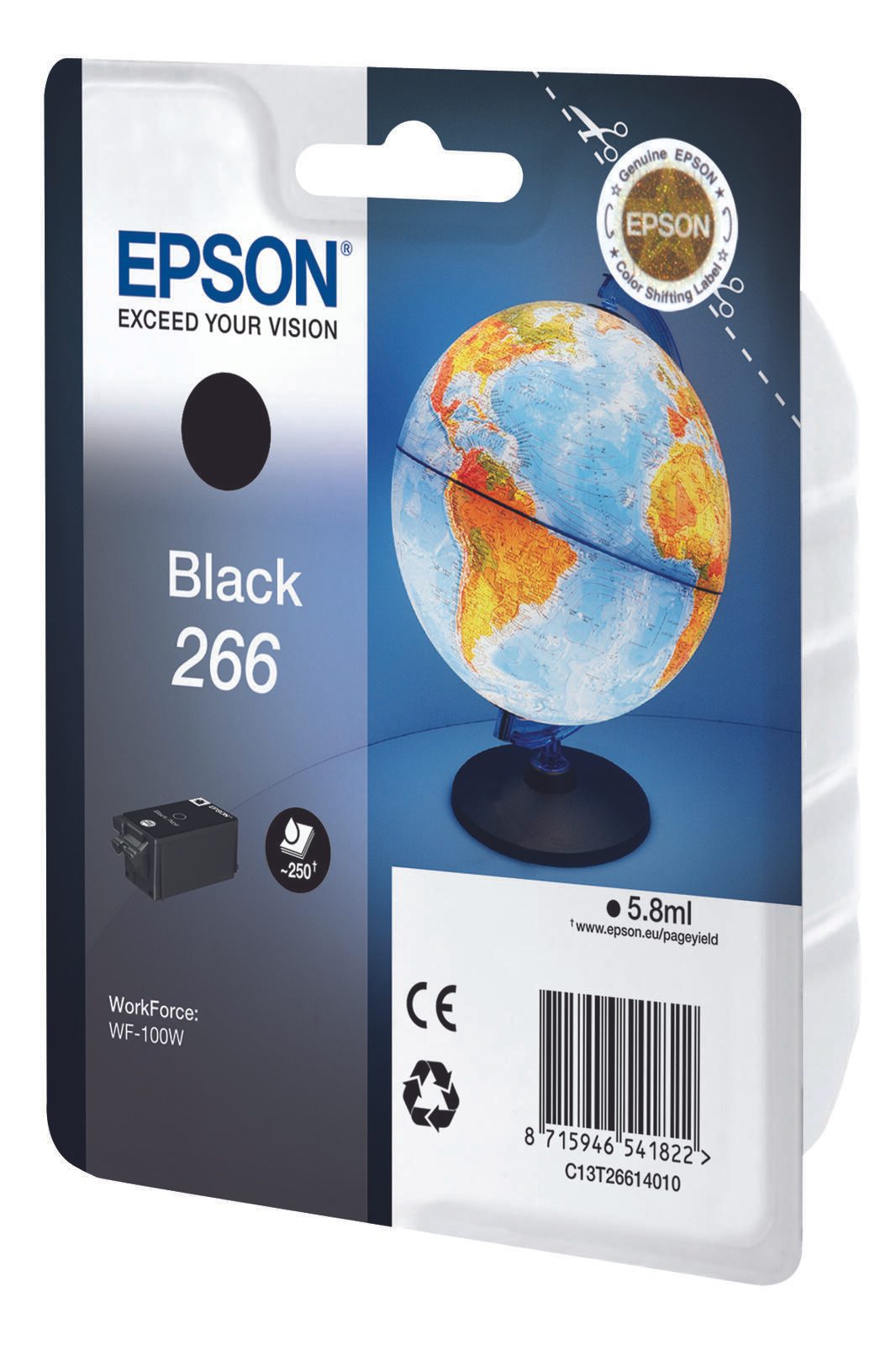 Epson Original 266 Druckerpatrone schwarz 250 Seiten 5,8ml (C13T26614010)