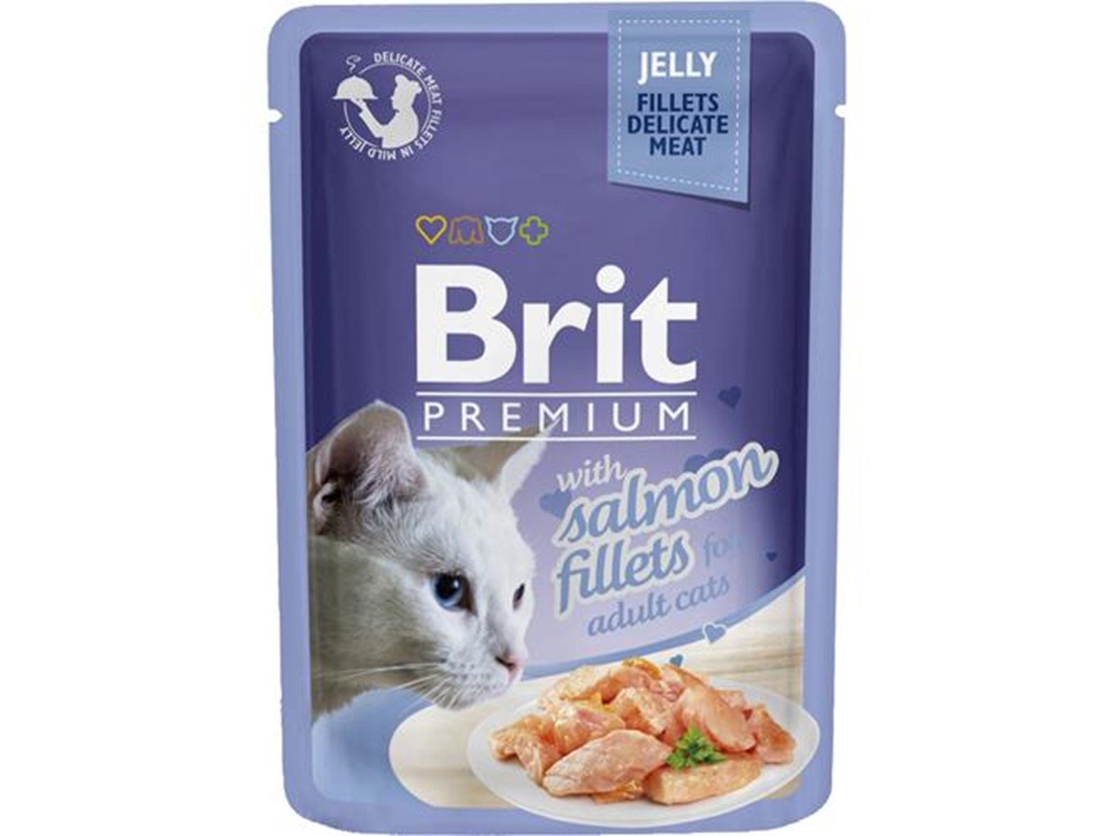 Brit Premium Jelly w/ Salmon Fillets for Adult Cats 85g