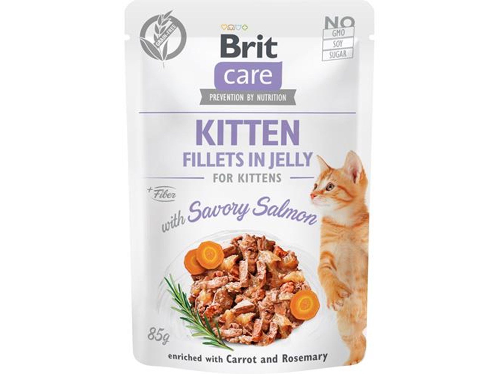 Brit Care Cat Pouch Kitten - Savory Salmon in Jelly 85g