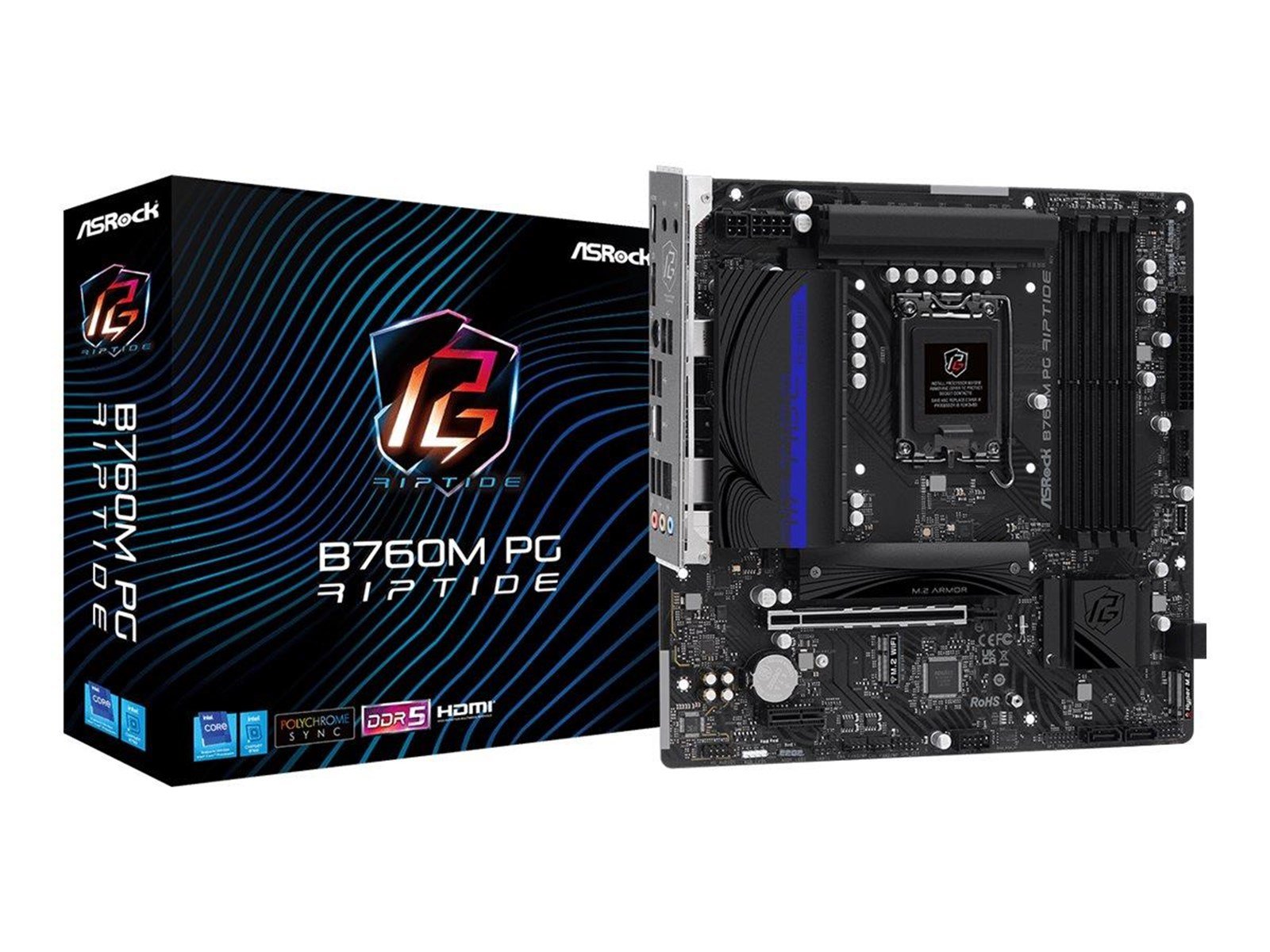 ASRock B760M PG Riptide Mainboard - Intel B760 - Intel LGA1700 socket - DDR5 RAM - Micro-ATX