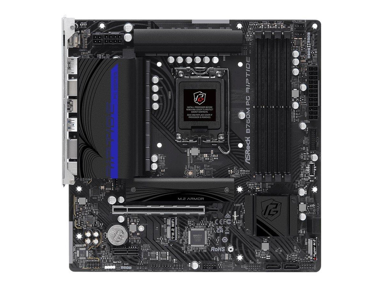 ASRock B760M PG Riptide Mainboard - Intel B760 - Intel LGA1700 socket - DDR5 RAM - Micro-ATX