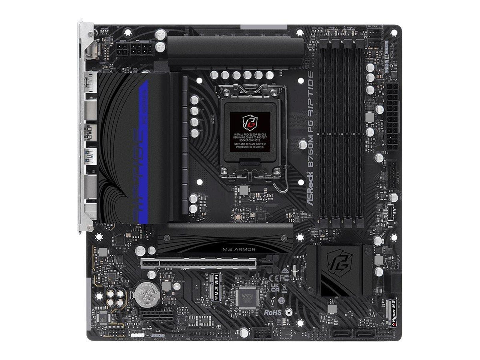ASRock B760M PG Riptide Mainboard - Intel B760 - Intel LGA1700 socket - DDR5 RAM - Micro-ATX