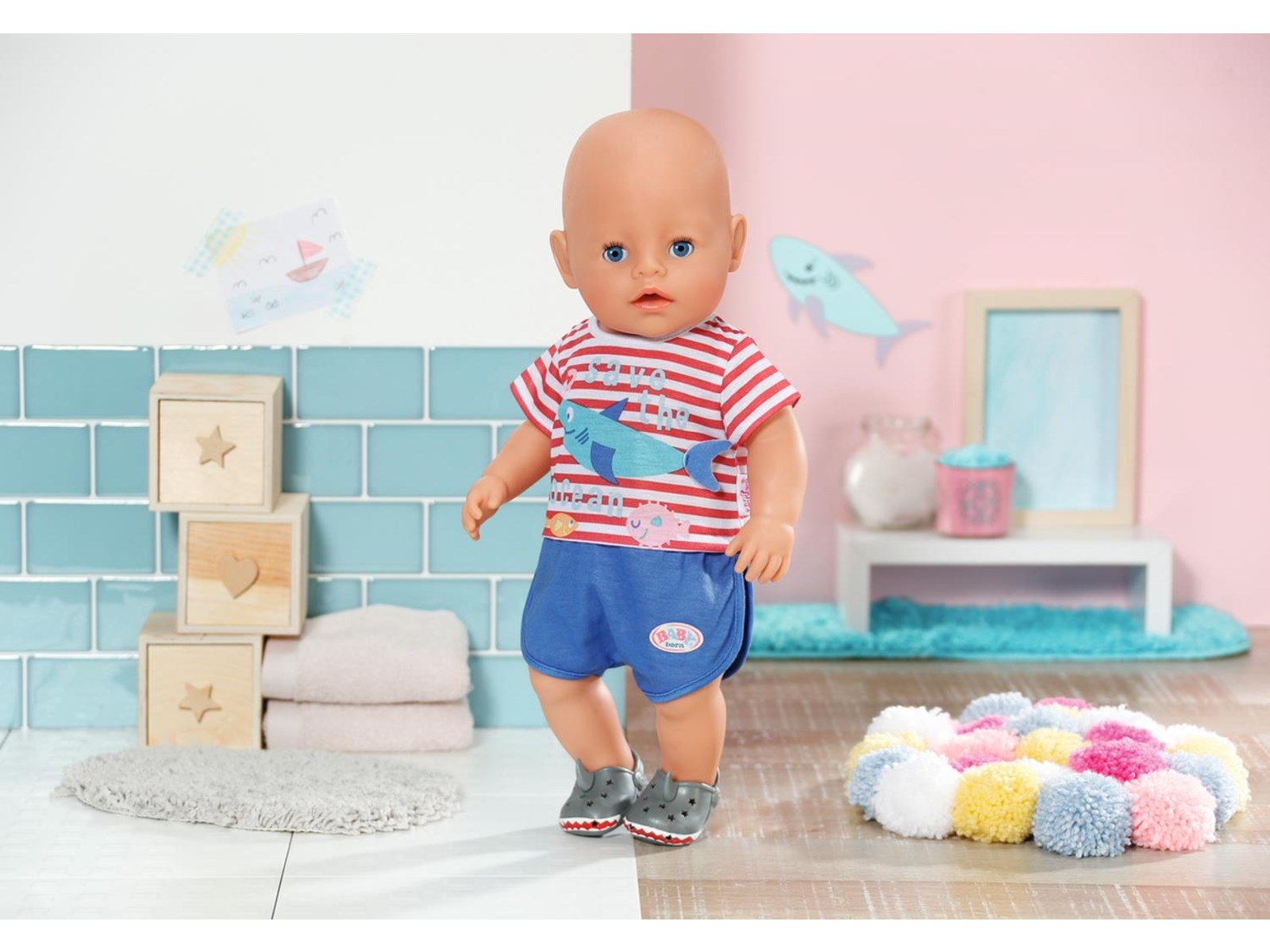 Baby Born Bath Pyjamas wShoes blue 43cm