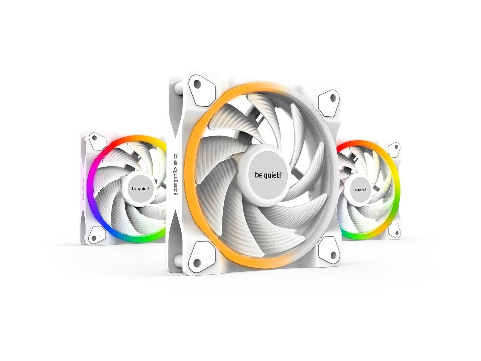 be quiet! LIGHT WINGS 120mm PWM high-speed Triple-Pack - Gehäuselüfter - 120mm - Weiß mit RGB-Beleuchtung - 31 dBA