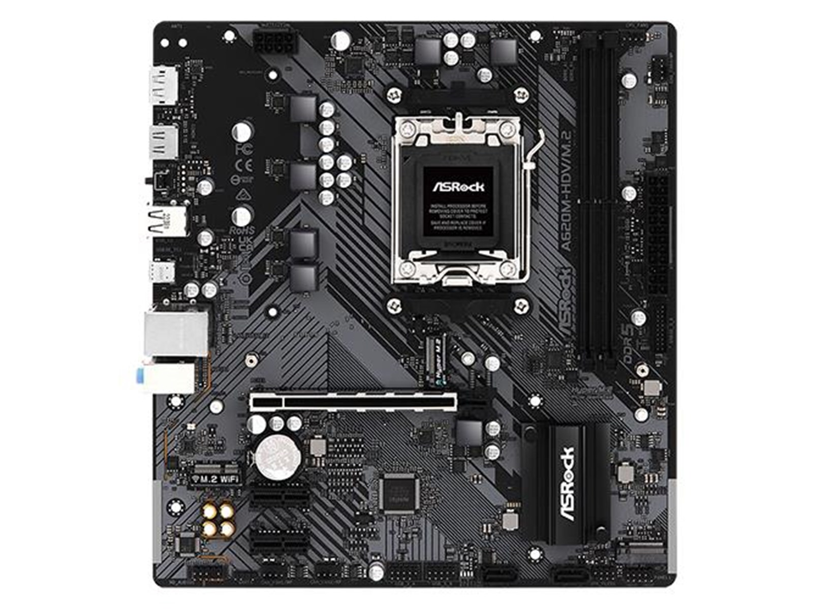 ASRock A620M-HDV/M.2 Mainboard - AMD A620 - AMD AM5 socket - DDR5 RAM - Micro-ATX