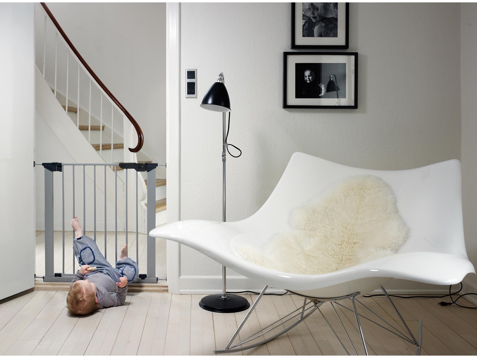 BabyDan Premier Safety Gate with 5 Extensions Silver 105.5-112.8 cm