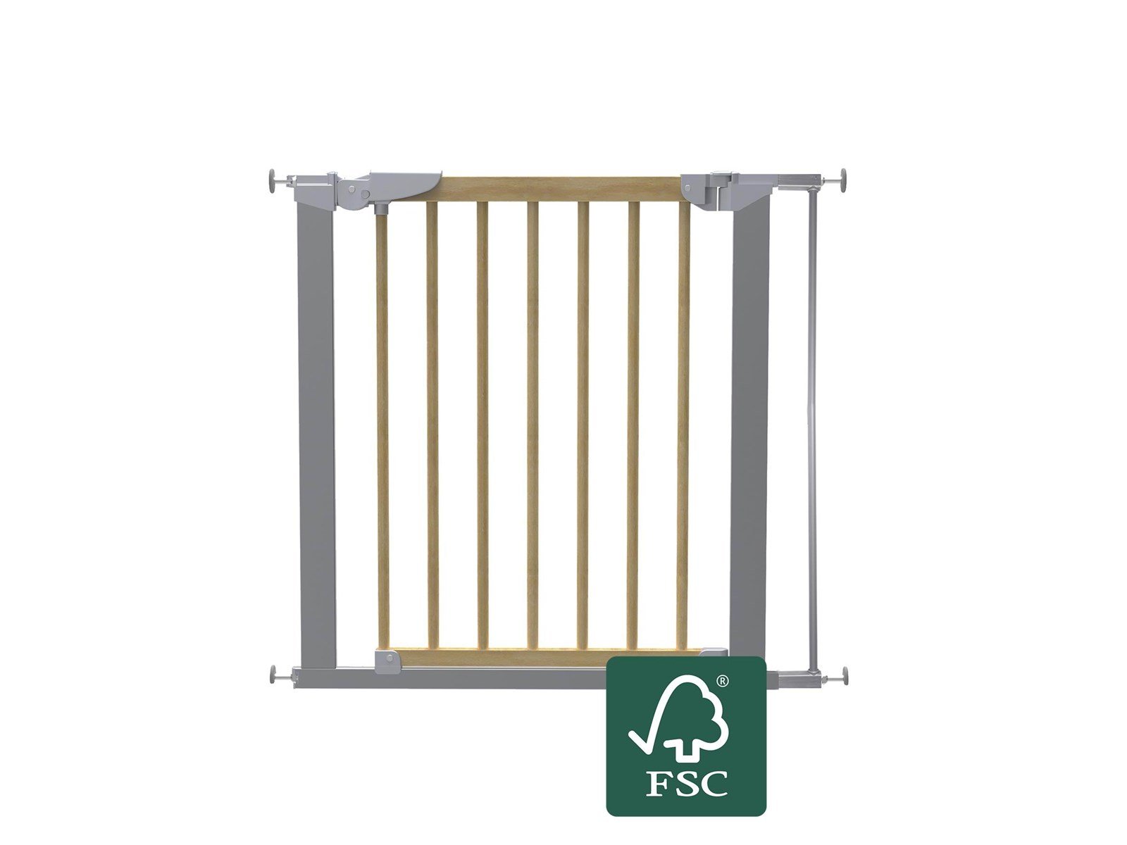 BabyDan Avantgarde Safety Gate with 1 Extension Silver 77.5-84.4 cm
