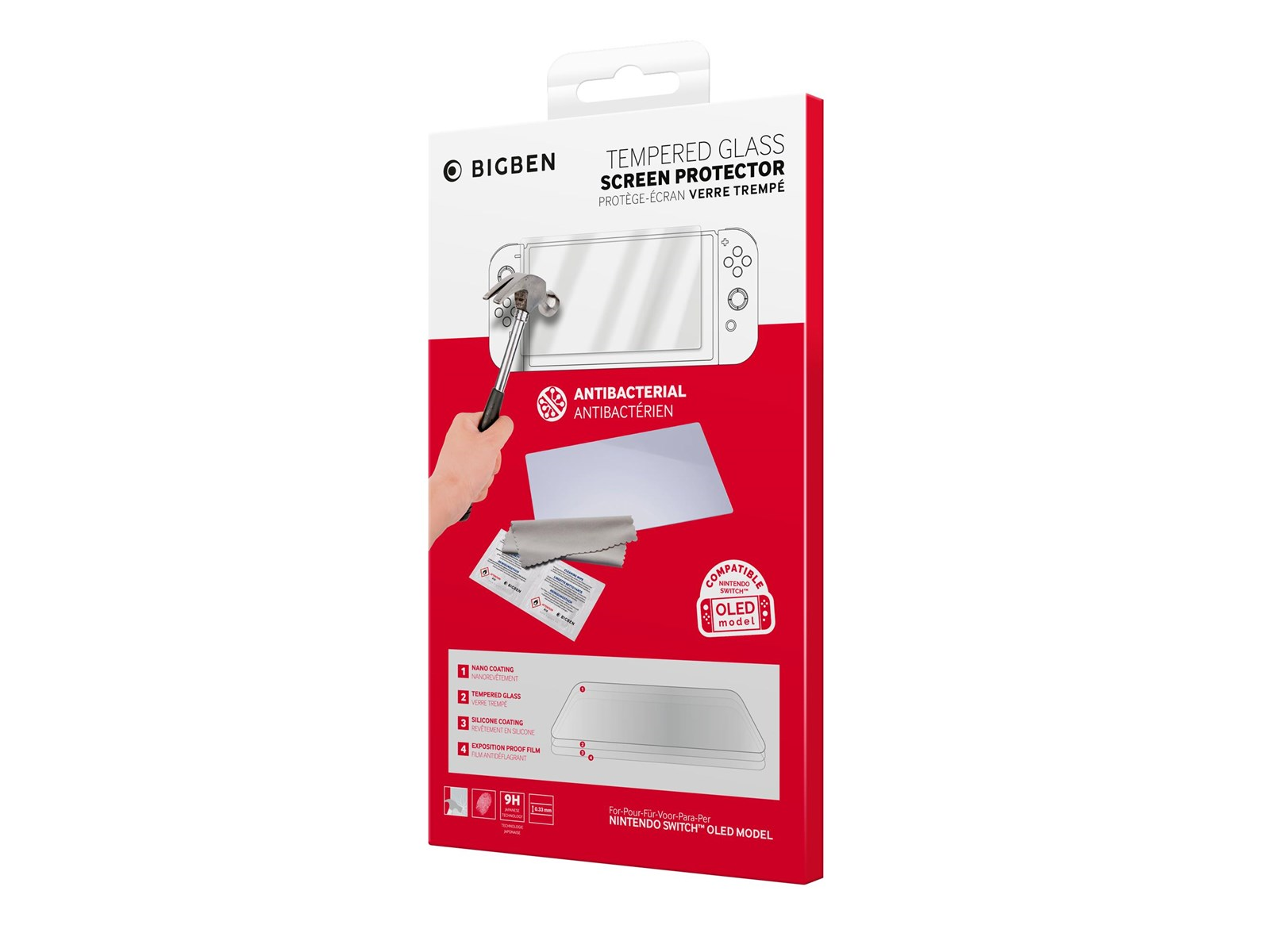 BigBen Interactive Tempered Glass Screen Protector - Nintendo Switch OLED