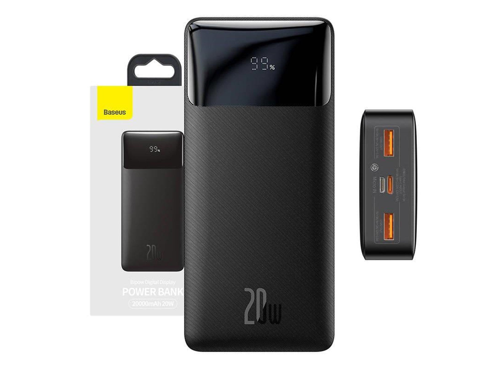 Baseus Bipow 20000mAh 20W - Black Powerbank (Akku) - schwarz - 20000 mAh