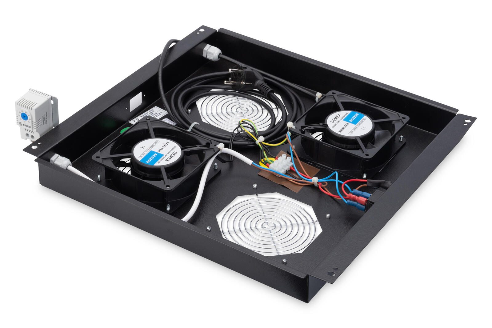 Digitus Dachlüftermodule für 19' Unique- und Dynamic Basic Schränke 2 Lüfter RAL9005 schwarz (DN-19 FAN-2-B-N)
