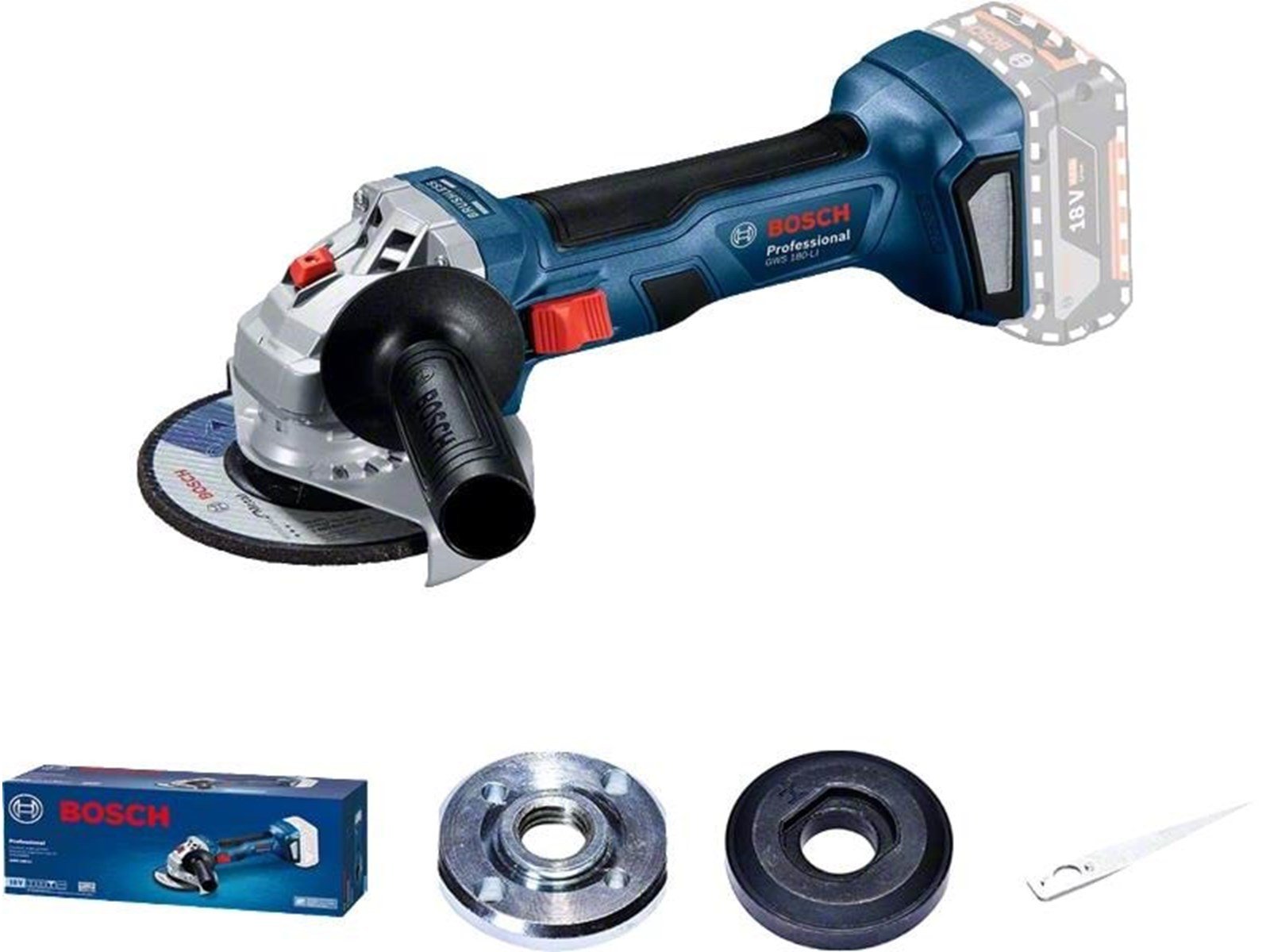Bosch GWS 180-LI PROFESSIONAL CORDLESS ANGLE GRINDER