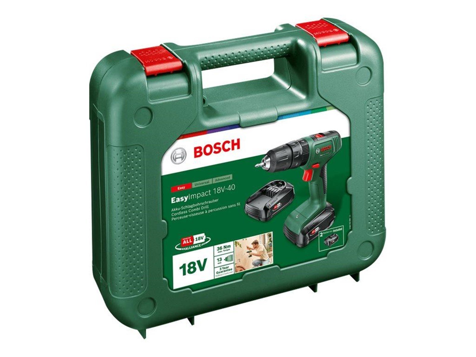 Bosch Easy Impact 18V-40 + SystemBox CORDLESS DRILL/DRIVER WITH TWO GEARS