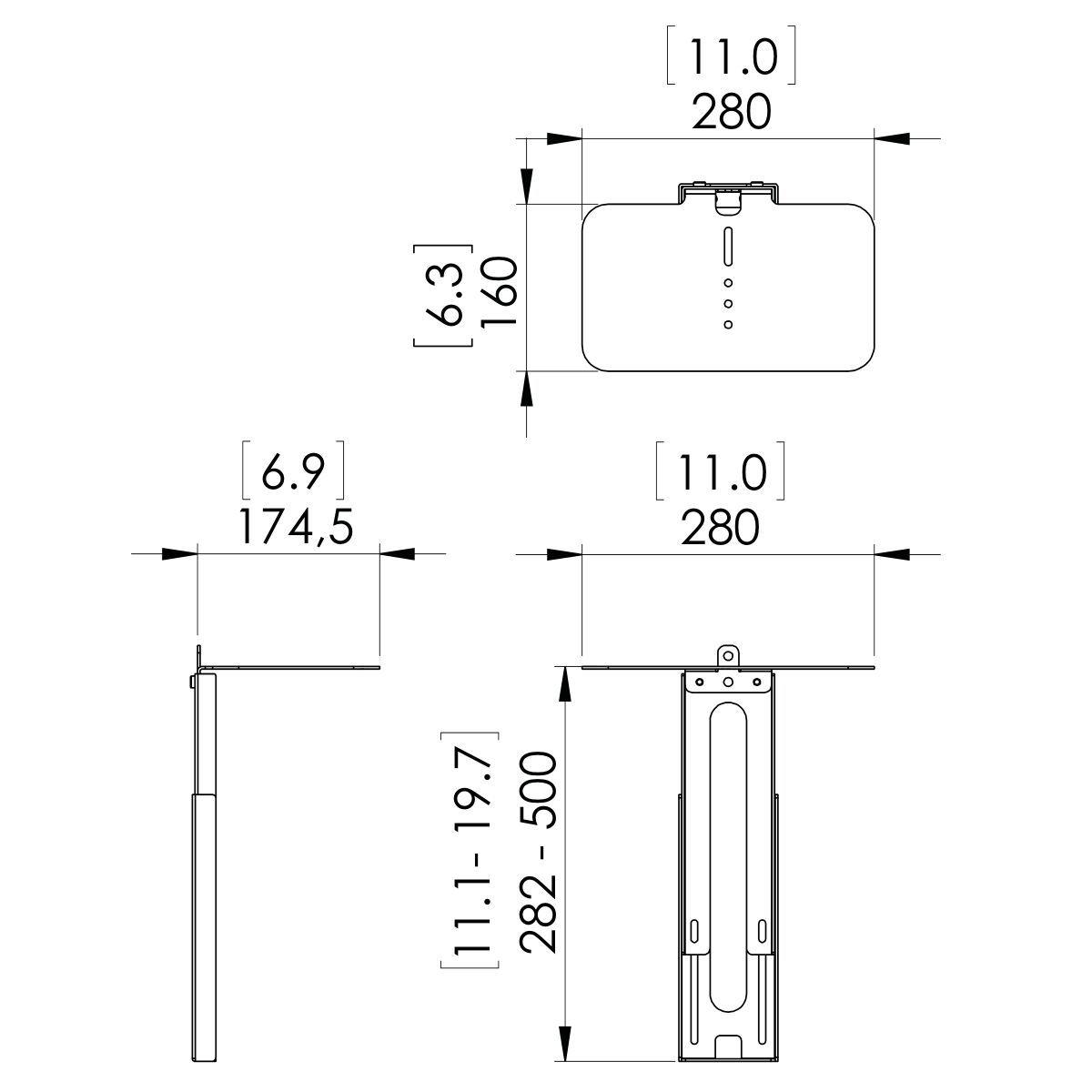 Vogel's PVA 5050 Kamera / Lautsprecherhalterung für 139-229 cm (40-55')