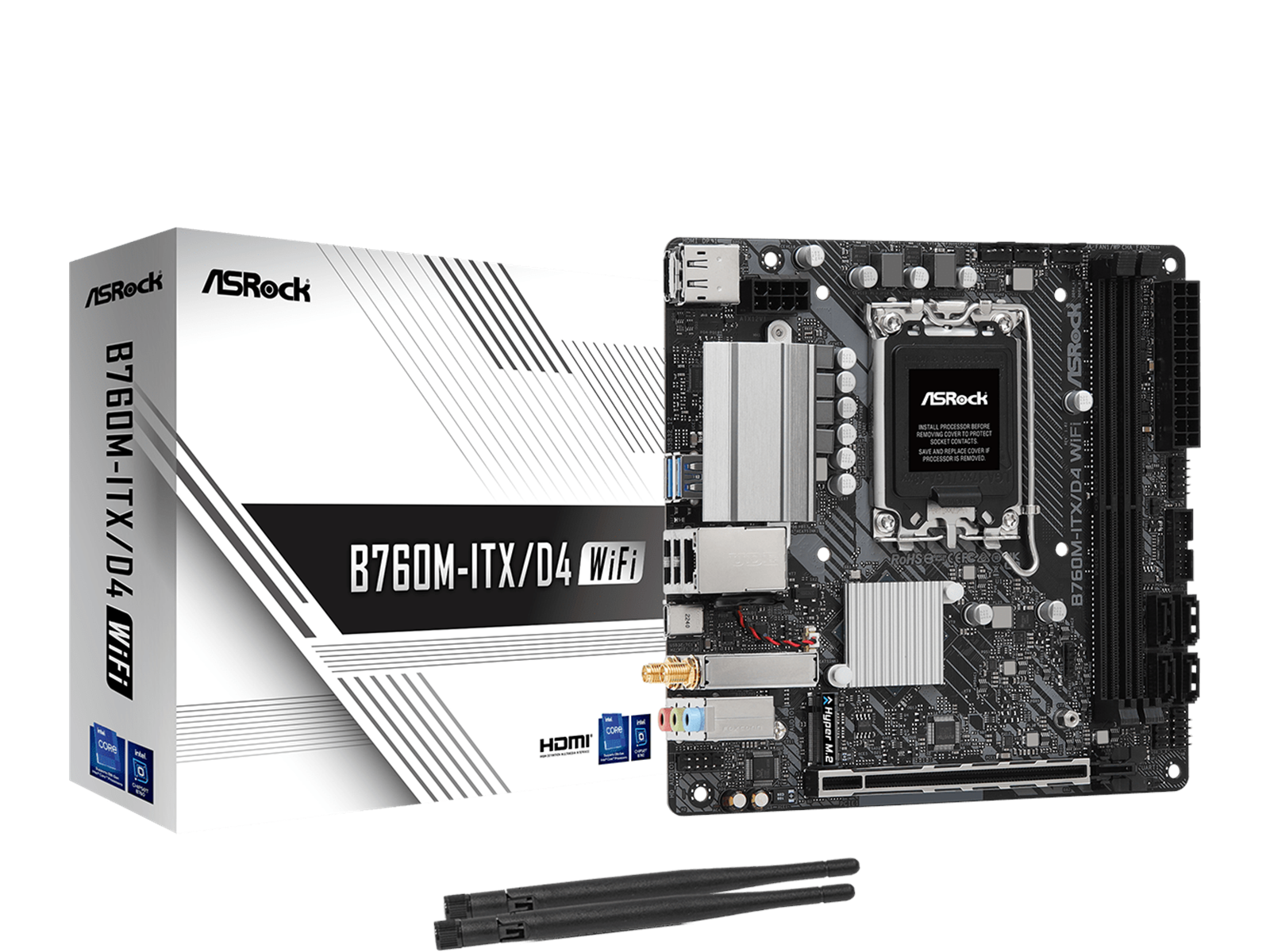 ASRock B760M-ITX/D4 WiFi Mainboard - Intel B760 - Intel LGA1700 socket - DDR4 RAM - Mini-ITX