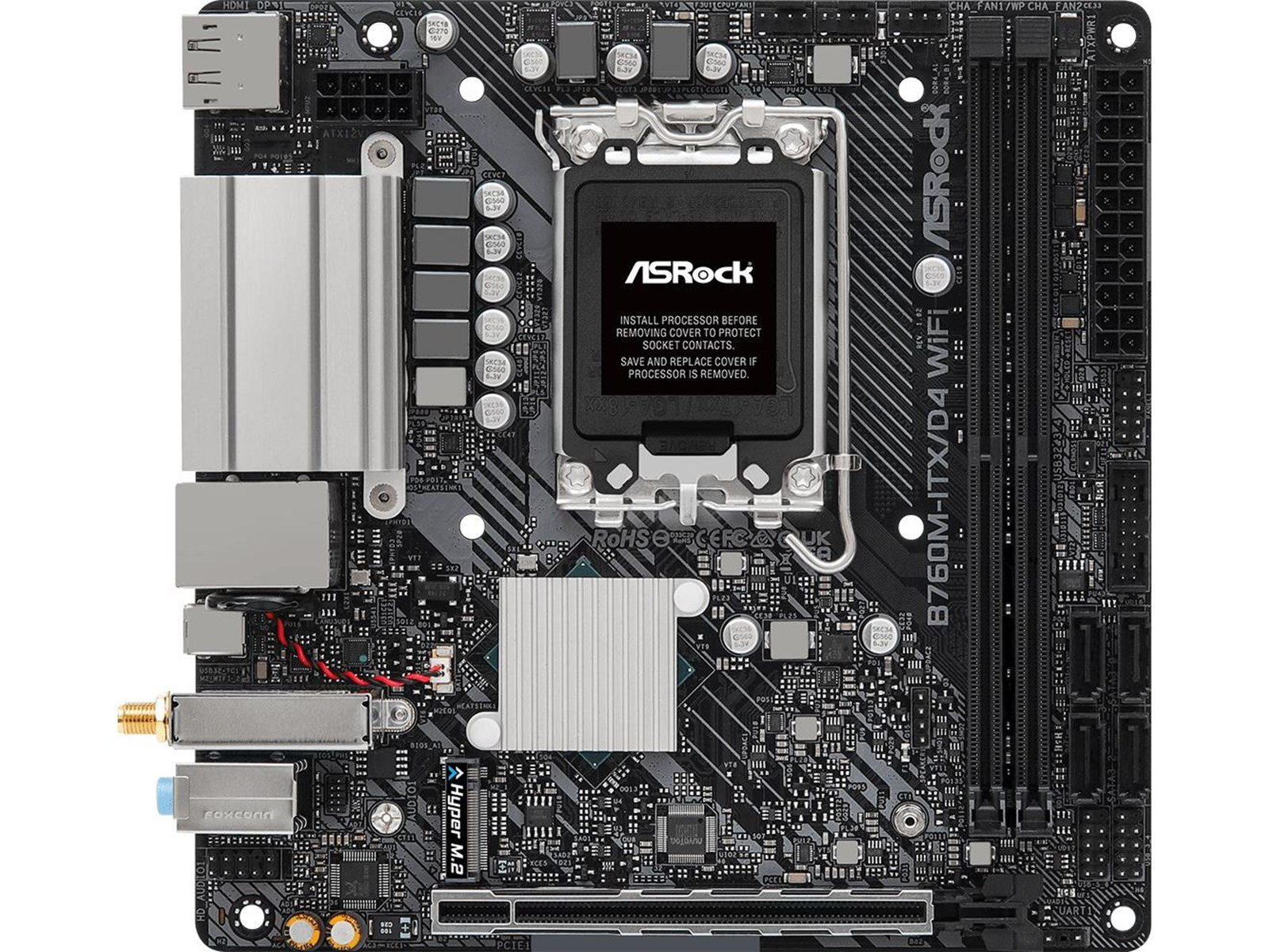 ASRock B760M-ITX/D4 WiFi Mainboard - Intel B760 - Intel LGA1700 socket - DDR4 RAM - Mini-ITX